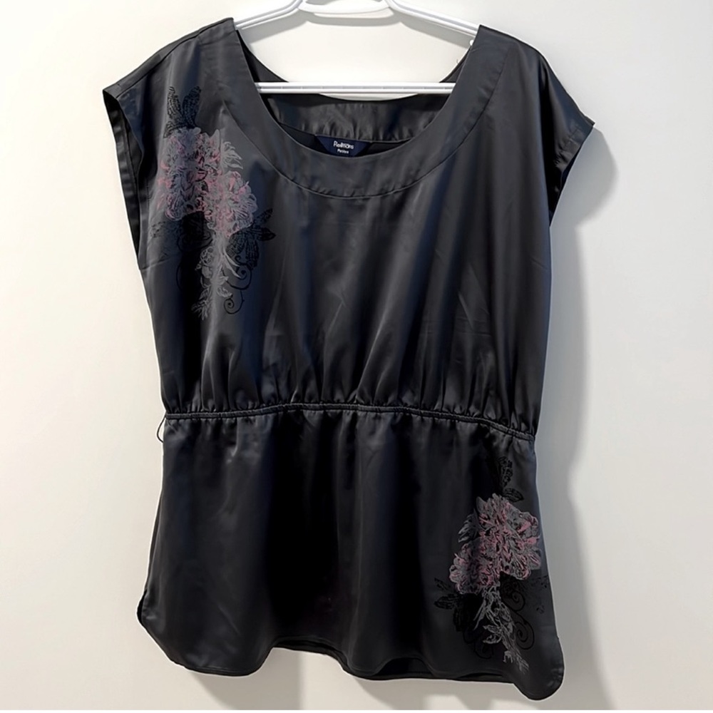 REITMANS | Dark Grey Peplum Style Top